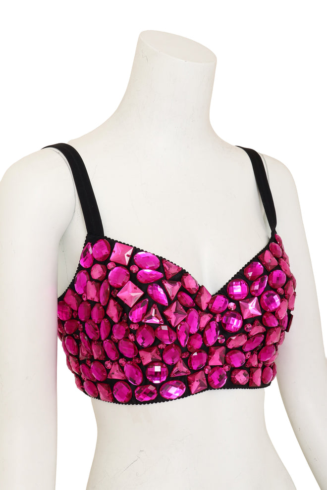Crystal Bustier Bra Top by Dolce & Gabbana on mannequin close @ Recess LA
