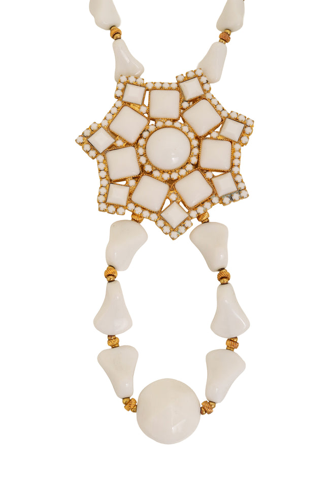 Enamel Mosaic Pendant Necklace by William De Lillo close @ Recess LA