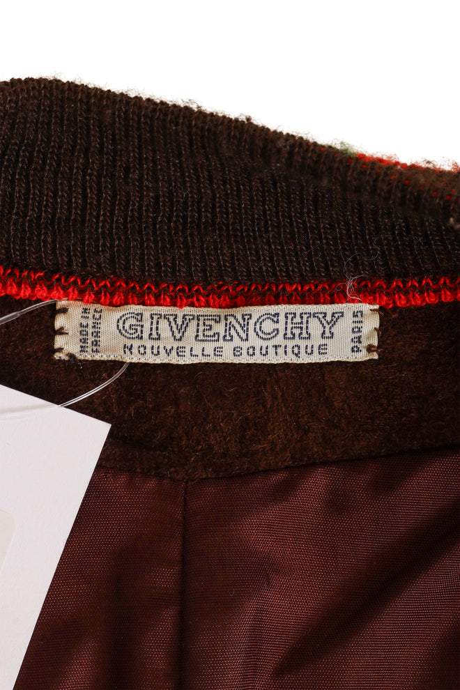 Vintage Givenchy Suede Chevron Knit Jacket & Skirt Set label @ Recess LA