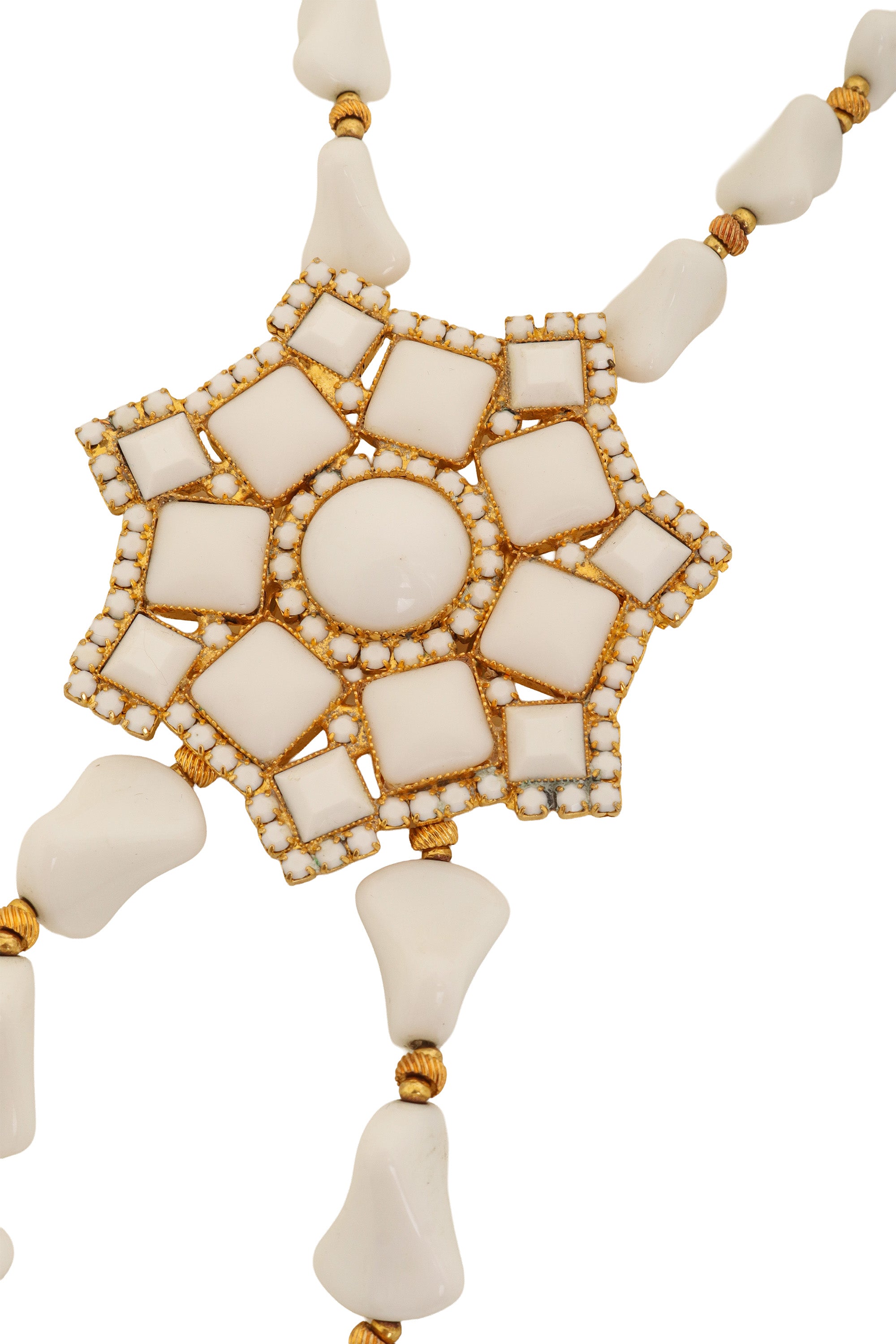 Enamel Mosaic Pendant Necklace by William De Lillo slight tarnish @ Recess LA