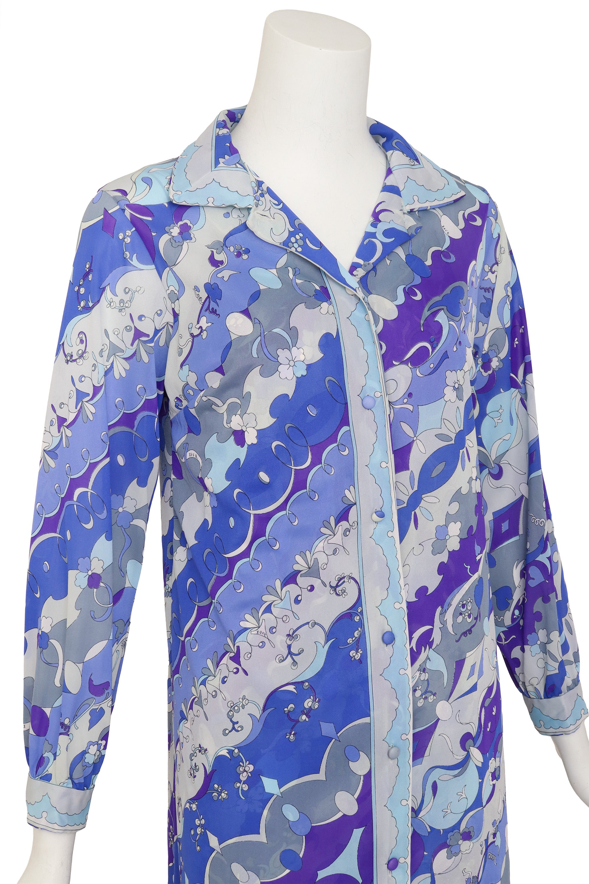 Diamond floral loop patterned slip set by Emilio Pucci up close @ Recess LA 