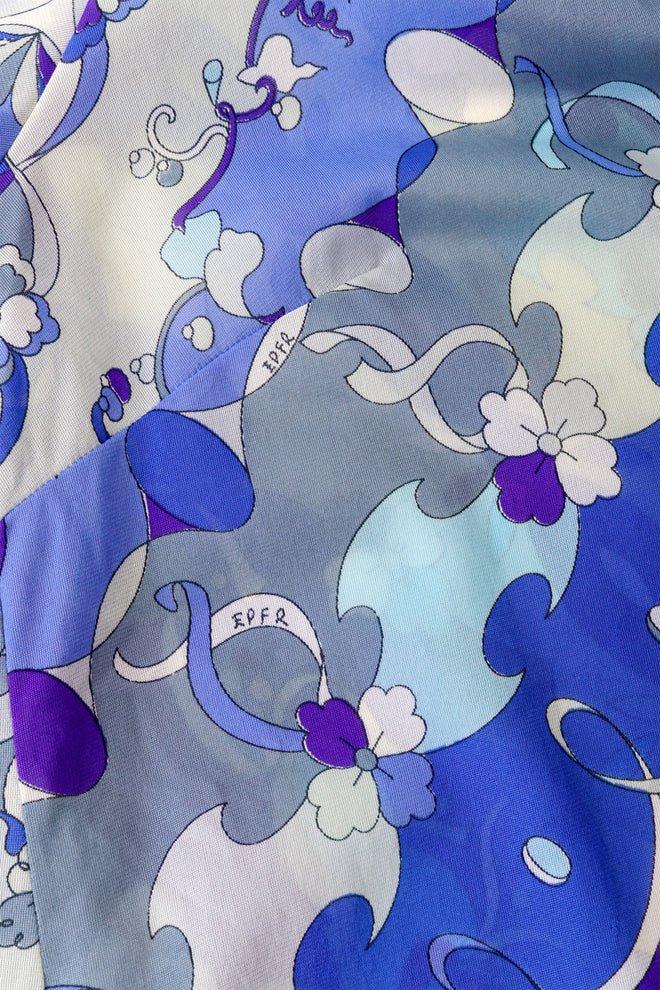Diamond floral loop patterned slip set by Emilio Pucci pattern up close @ Recess LA 