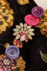 Metallic Floral Button Dress by Dolce & Gabbana buttons close @ Recess LA