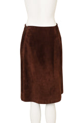 Vintage Givenchy Suede Chevron Knit Skirt  on mannequin @ Recess LA