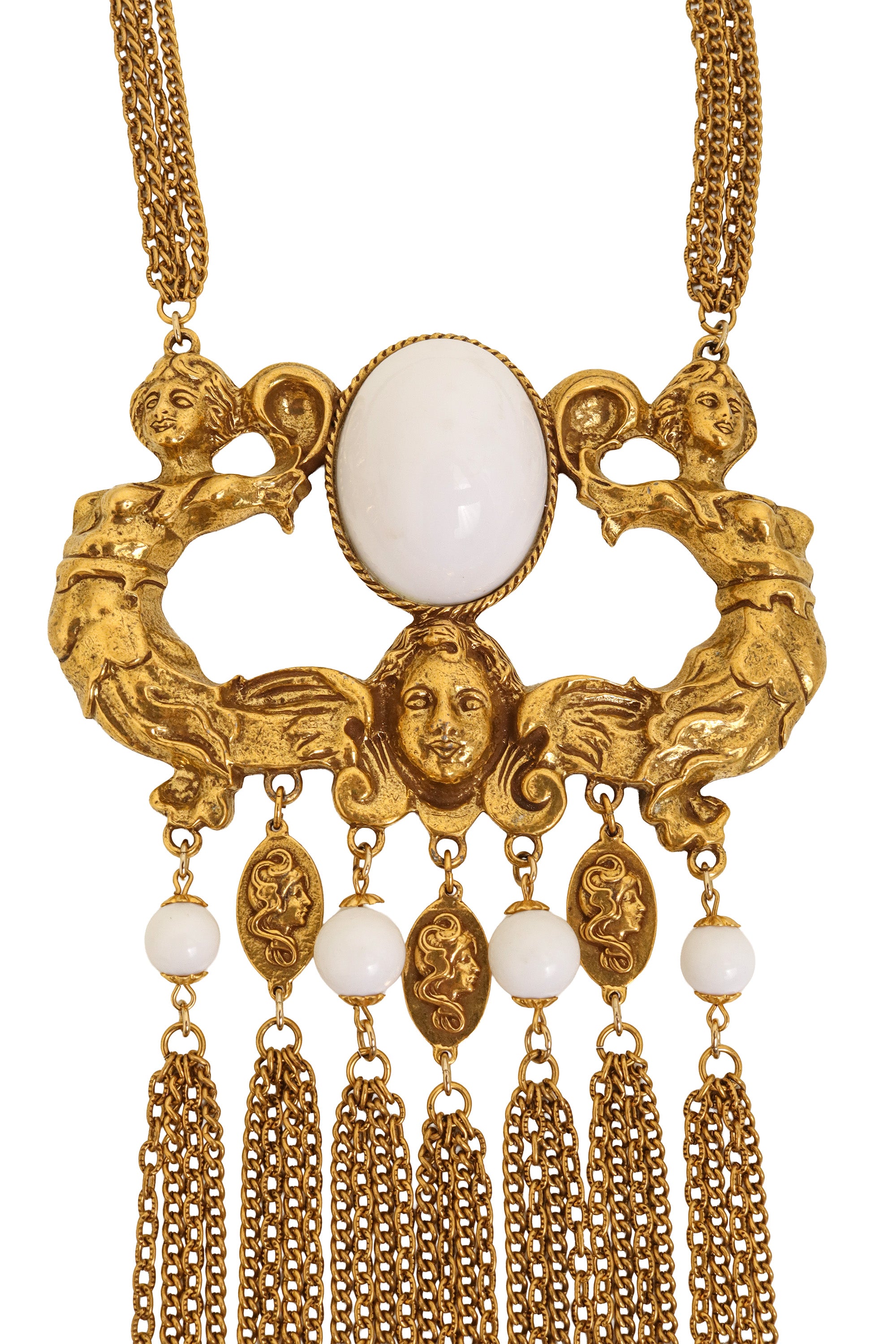 Vintage Cameo Door Knocker Necklace close @ Recess LA
