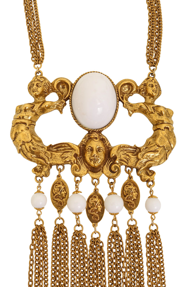 Vintage Cameo Door Knocker Necklace close @ Recess LA