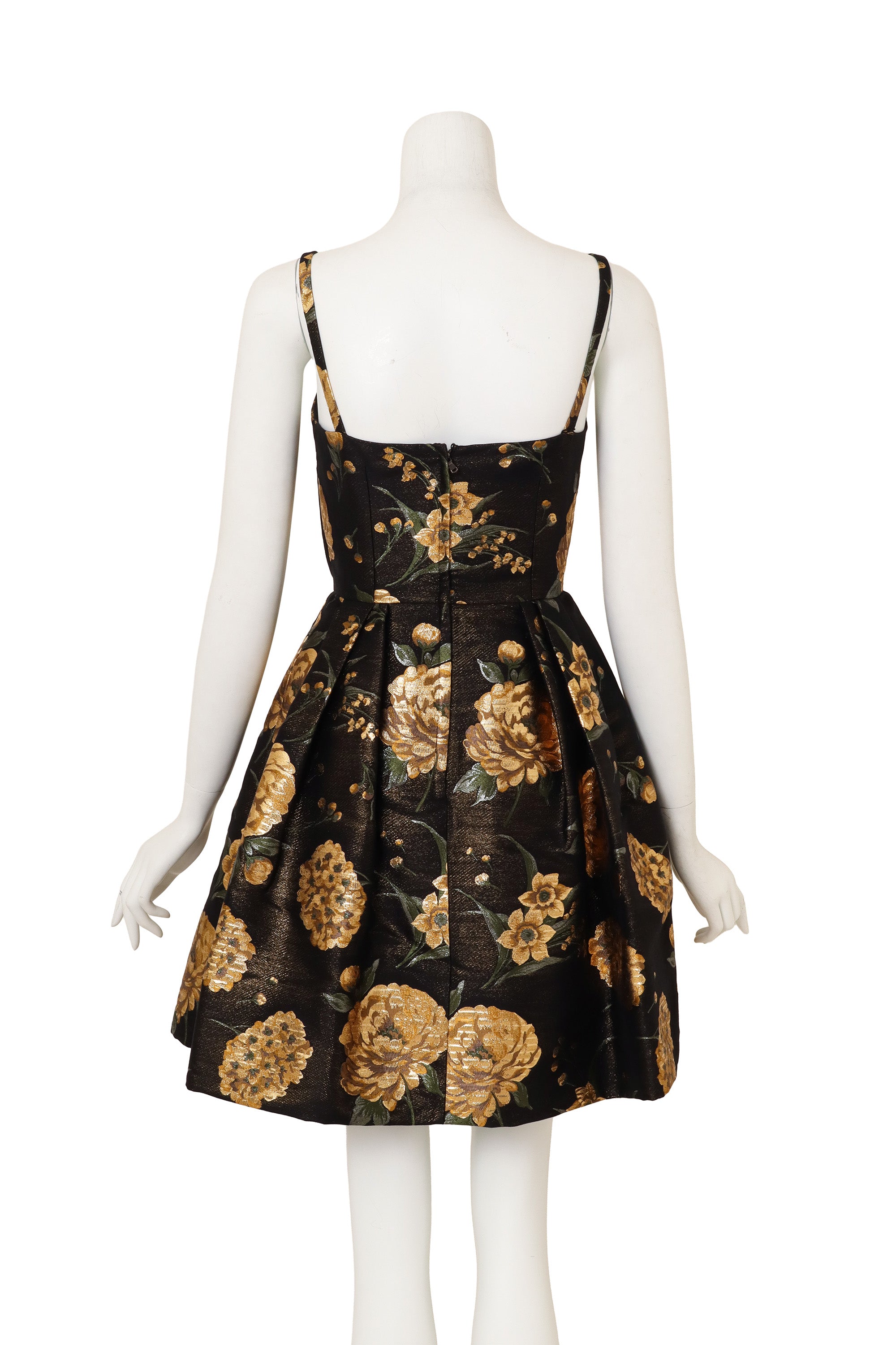 Metallic Floral Button Dress by Dolce & Gabbana on mannequin back @ Recess LA