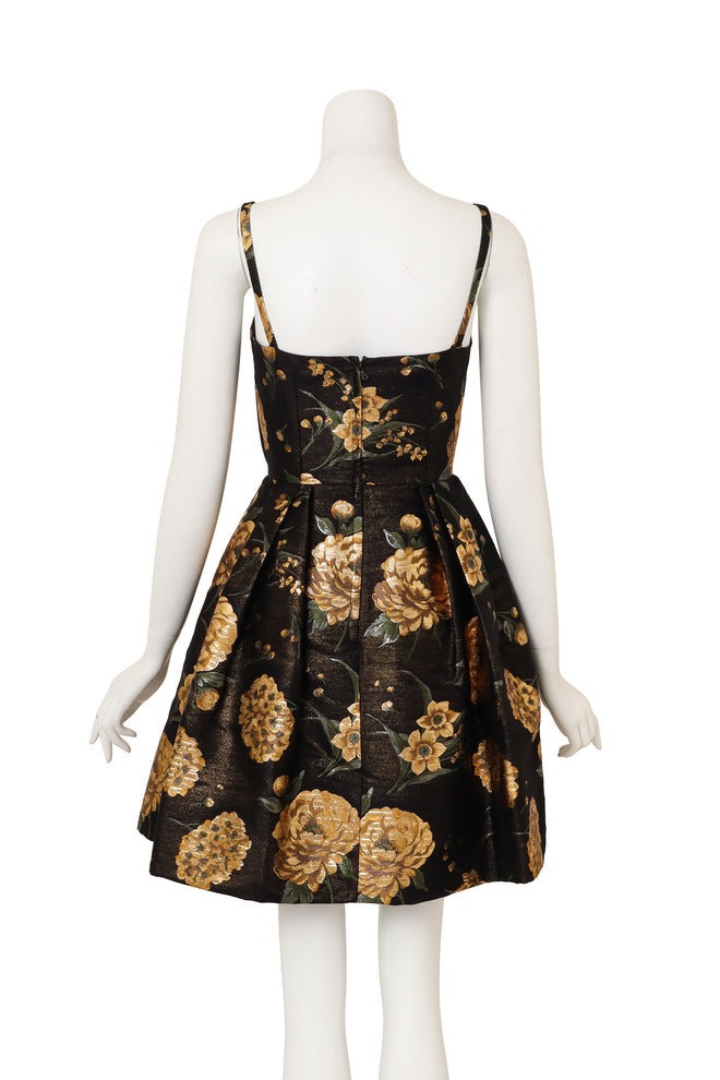 Metallic Floral Button Dress by Dolce & Gabbana on mannequin back @ Recess LA