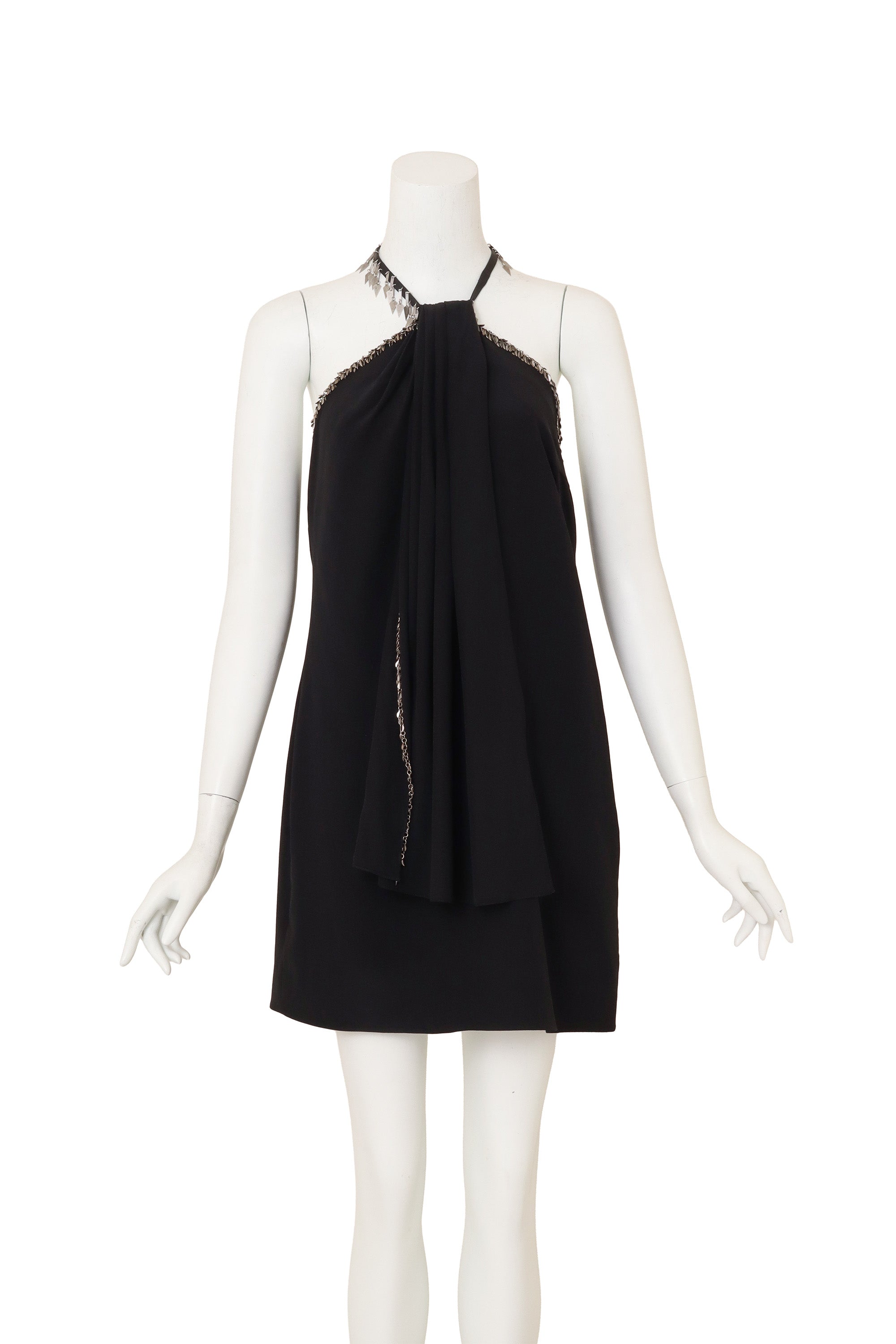Chain Fringe Halter Dress by Yves Saint Laurent on mannequin ties in back @ Recess LA