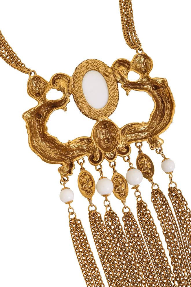 Vintage Cameo Door Knocker Necklace back @ Recess LA