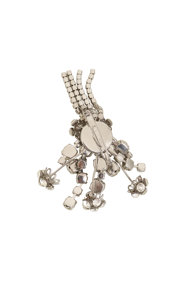 Crystal Cluster Dangle Brooch by Pinko back @ Recess LA