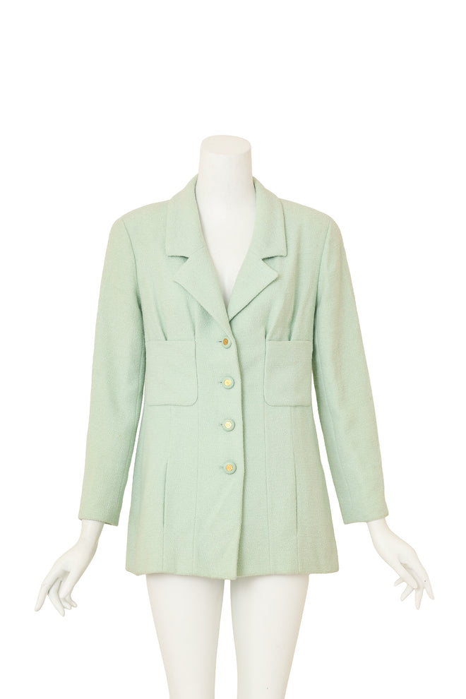 Pleated Bouclé CC Blazer by Chanel on mannequin @ Recess LA