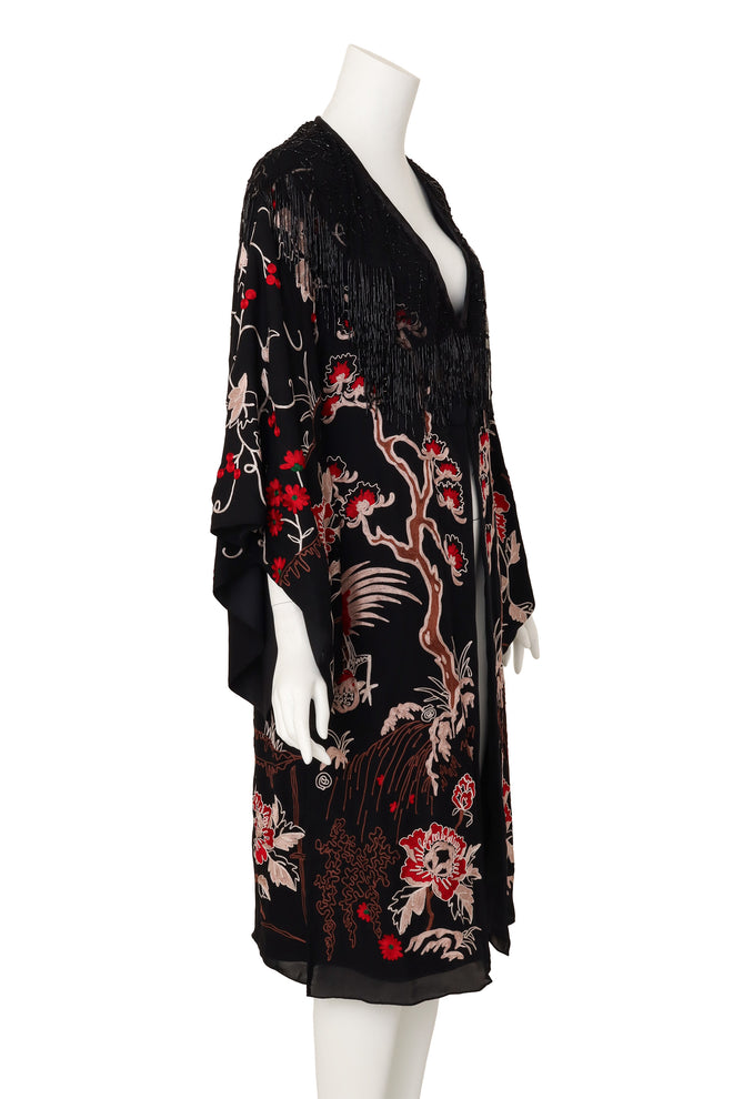 Cherry blossom embroidered kimono by Sue Wong side profile @ Recess LA