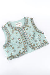 Vintage Dynasty Floral Beaded Vest Top front laid flat @recess la