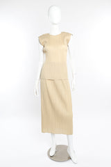 Pleats Please Issey Miyake Pleated Two Piece Set front view on mannequin @Recessla