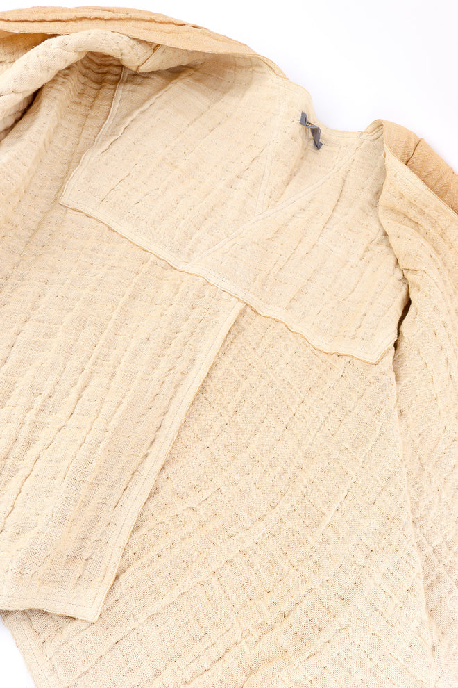 Issey Miyake Flax Linen Pleated Kimono inner view @Recessla