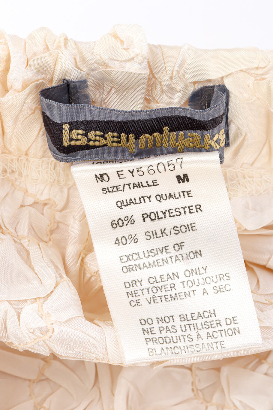 Issey Miyake Plissé Midi Pencil Skirt label closeup @Recessla