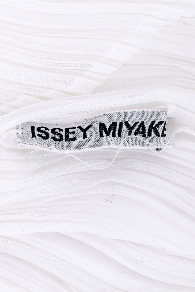 Issey Miyake Sheer Crepe Top label closeup @Recessla
