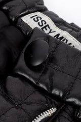 Vintage Issey Miyake Quilted Leather Mini Skirt button closeup @recess la