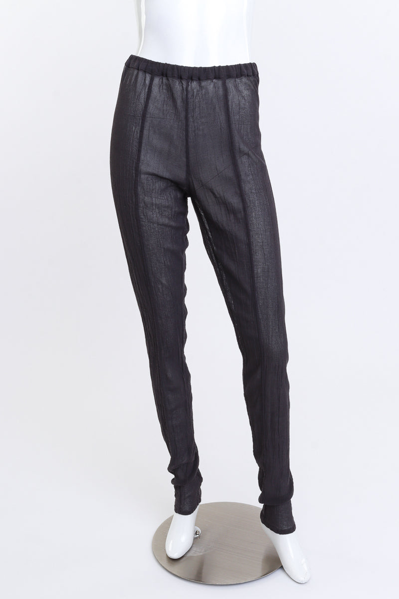 Issey Miyake Woven Mesh Dress & Pant Set pant front on mannequin @recess la