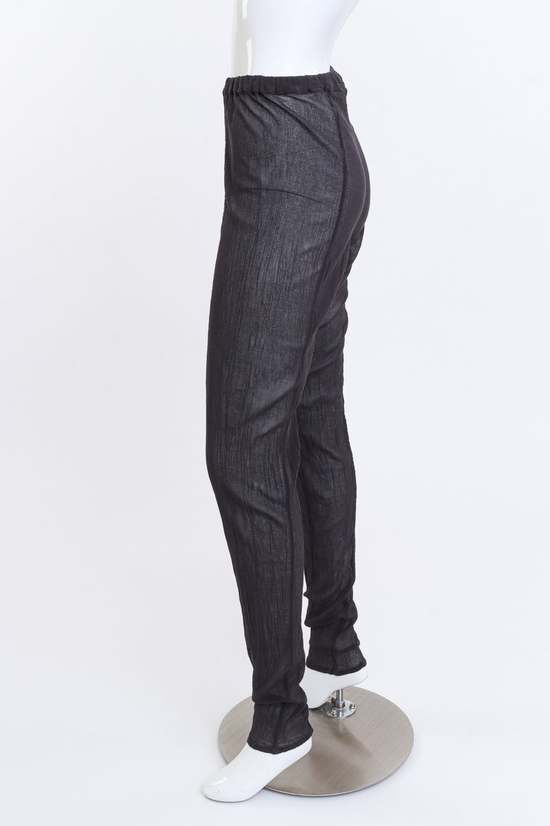 Issey Miyake Woven Mesh Dress & Pant Set pant side on mannequin @recess la