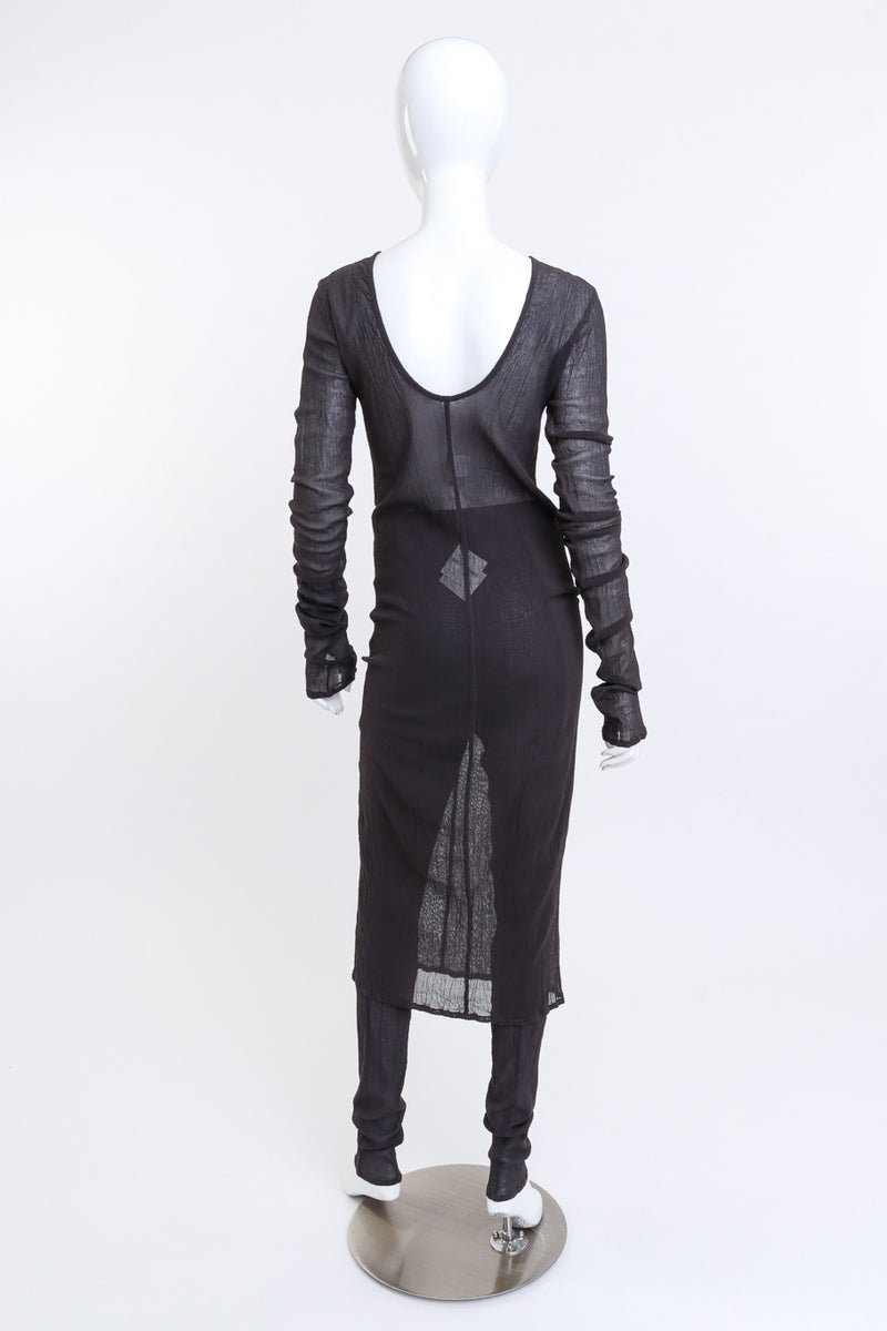 Issey Miyake Woven Mesh Dress & Pant Set back on mannequin @recess la