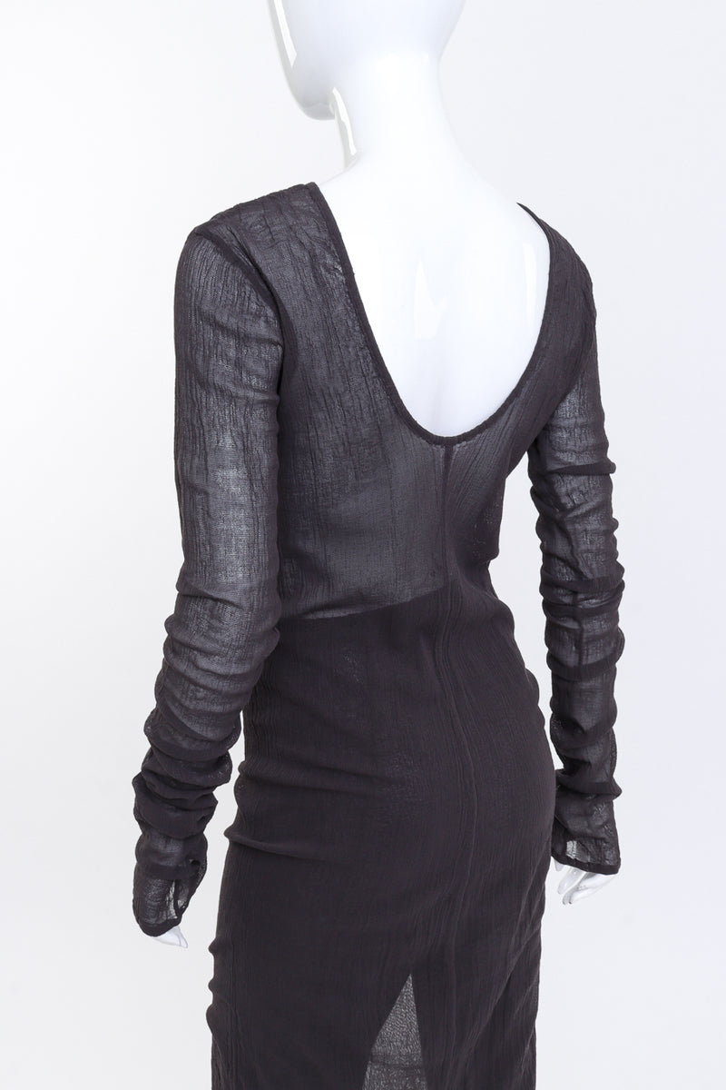 Issey Miyake Woven Mesh Dress & Pant Set back on mannequin dress closeup @recess la