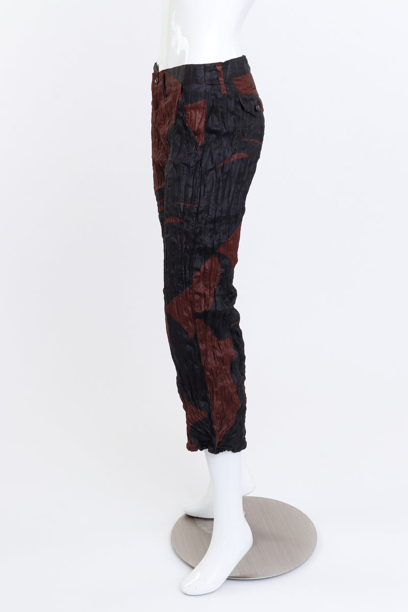 Issey Miyake Fete Abstract Crinkle Pleat Pant side on mannequin @recess la