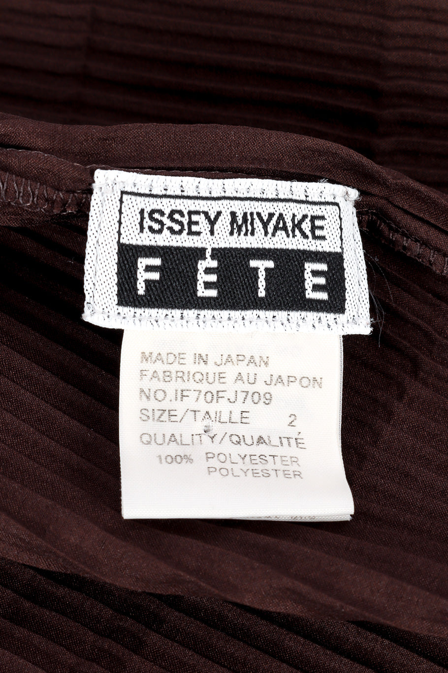 Issey Miyake Fete Stripe Like Pleats Pullover label closeup @Recessla