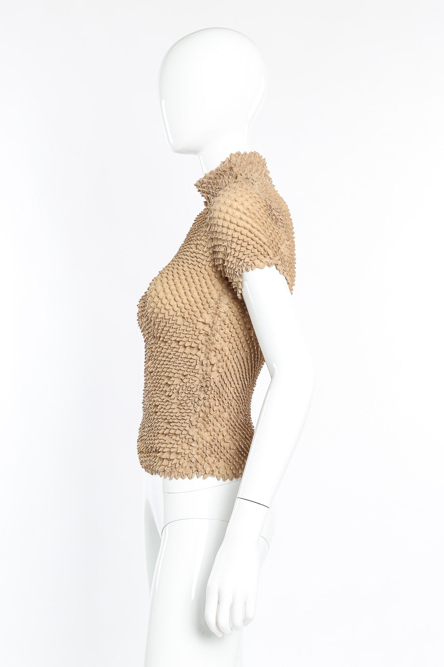 Issey Miyake Spiked Pleat Top side view on mannequin at @Recessla