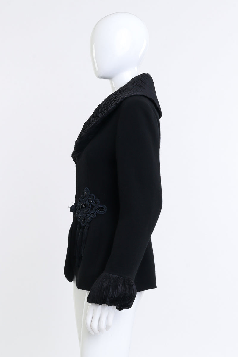 Vintage Isabelle Allard Plissé Pleat Wool Jacket side on mannequin @recess la