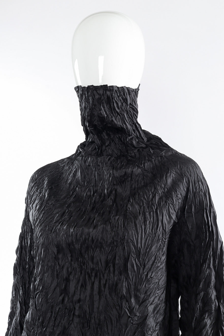 Issey Miyake Crinkle Pleat Turtleneck front view on mannequin closeup @Recessla