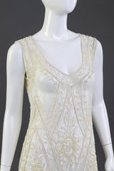 Pearl White Bead & Sequin Flapper Dress on mannequin @RECESS LA