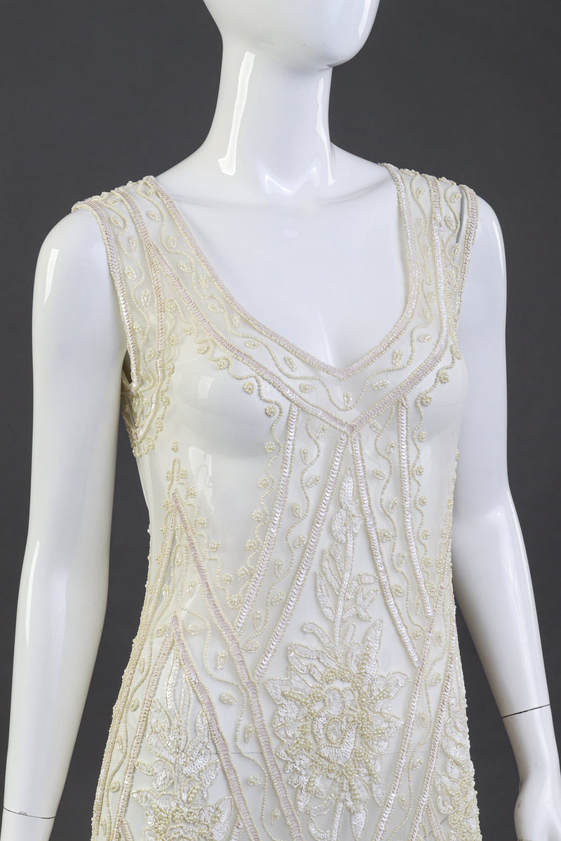 Vintage Pearl White Beaded Fringe Flapper Dress – Recess Vintage Pearl White Beaded Fringe Flapper Dress – Recess