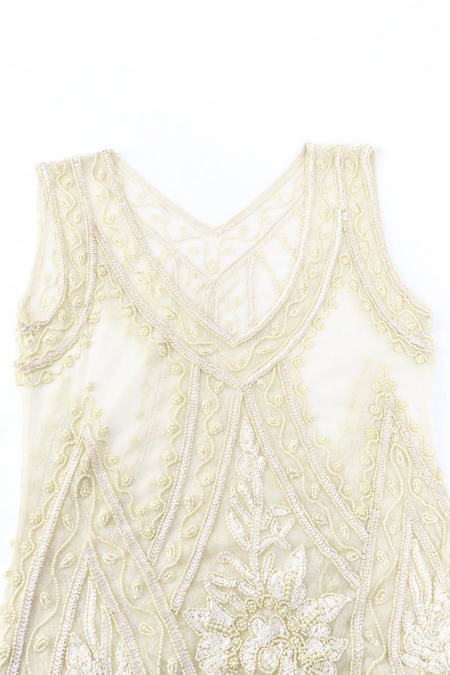 white beaded flapper dress 1920s White Beaded Sequin Stella Flapper Dress