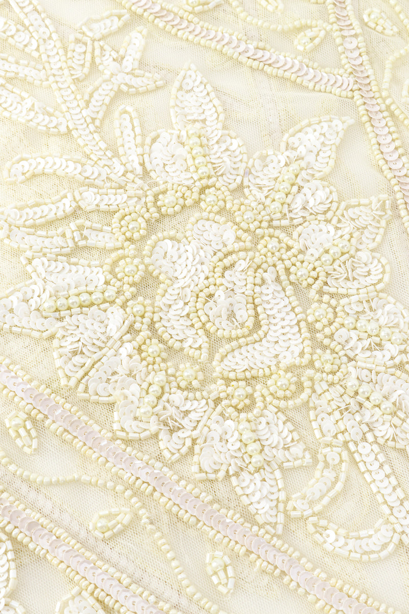 Vintage Pearl White Beaded Fringe Flapper Dress Recess Vintage Pearl White Beaded Fringe Flapper Dress Recess