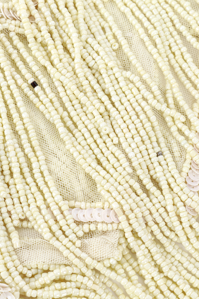 Vintage Pearl White Beaded Fringe Flapper Dress Recess Vintage Pearl White Beaded Fringe Flapper Dress Recess