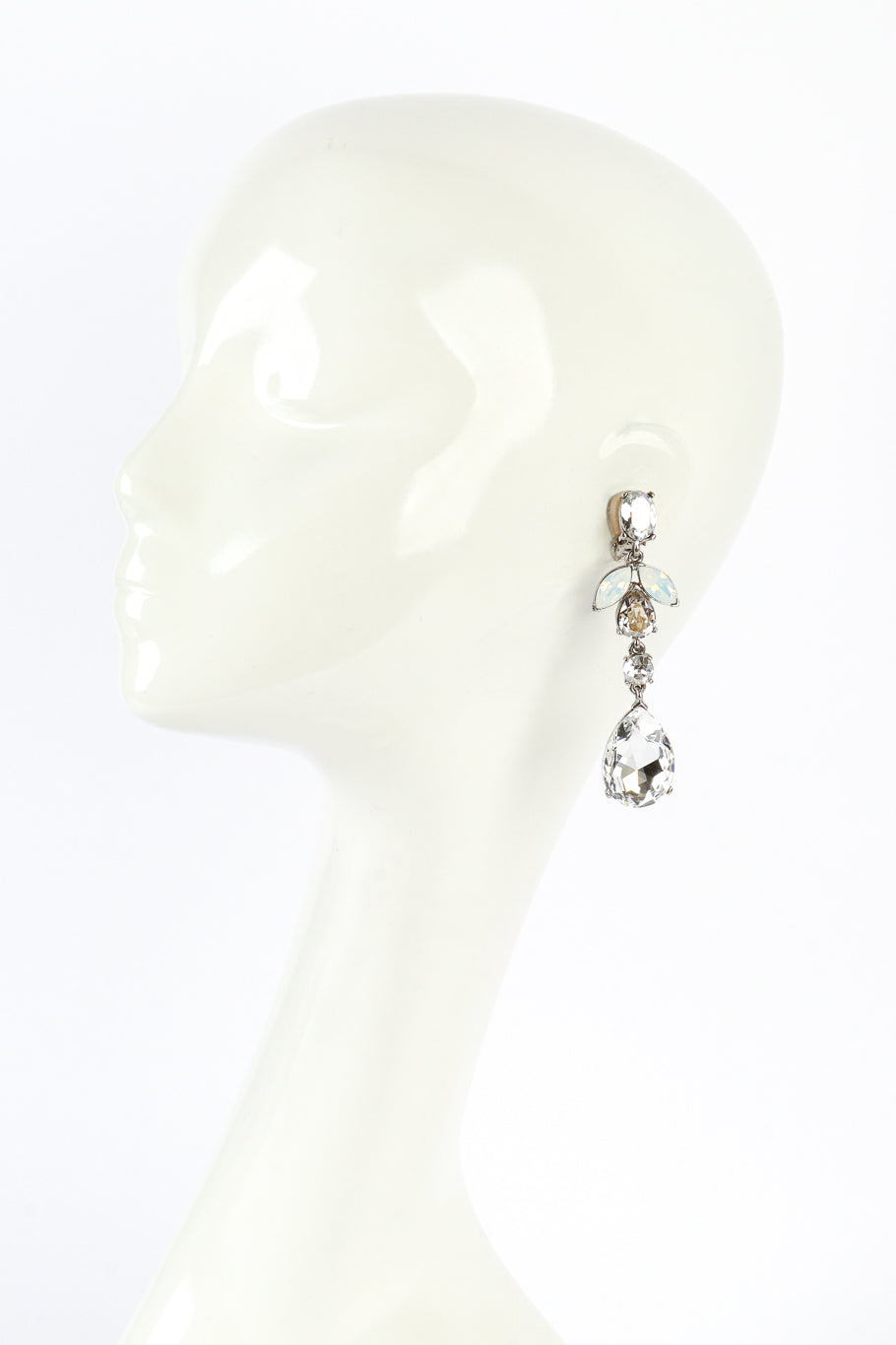 Vintage Oscar de la Renta Teardrop Gem Drop Earrings on mannequin @recess la