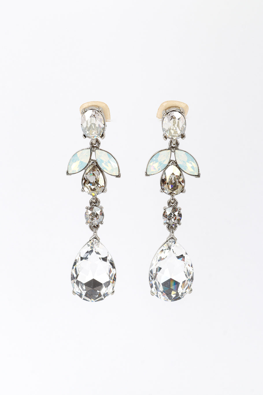 Vintage Oscar de la Renta Teardrop Gem Drop Earrings front @recess la