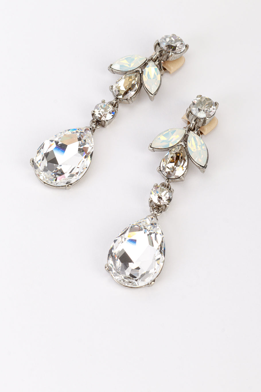 Vintage Oscar de la Renta Teardrop Gem Drop Earrings detail @recess la