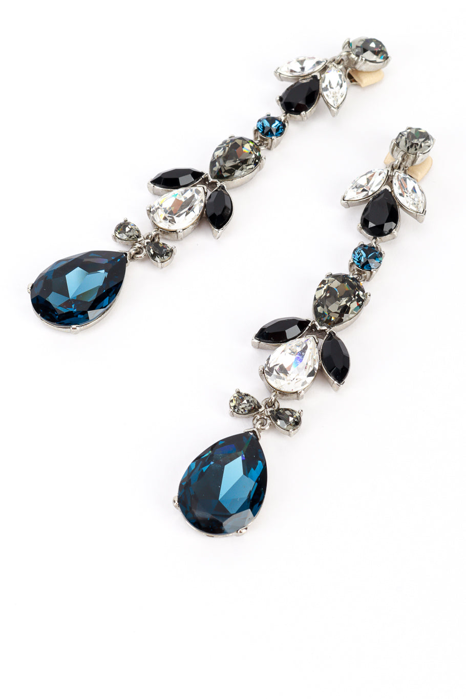 Vintage Oscar de la Renta Teardrop Gem Shoulder Duster Earrings detail @recess la