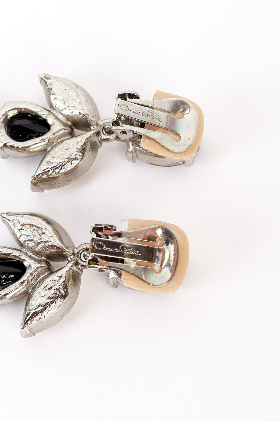 Vintage Oscar de la Renta Teardrop Gem Shoulder Duster Earrings signature @recess la