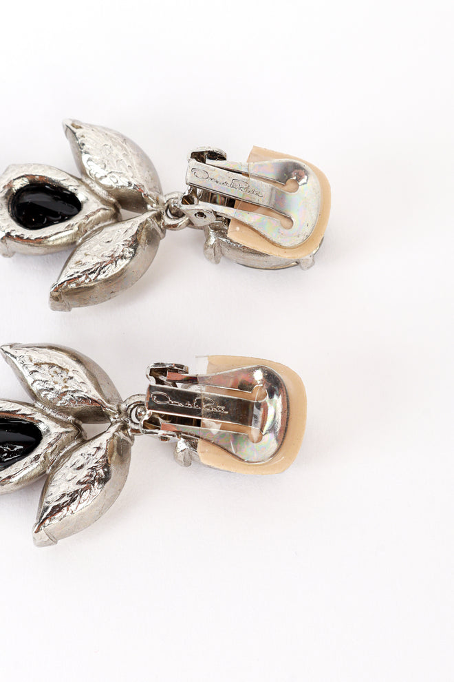 Vintage Oscar de la Renta Teardrop Gem Shoulder Duster Earrings signature @recess la