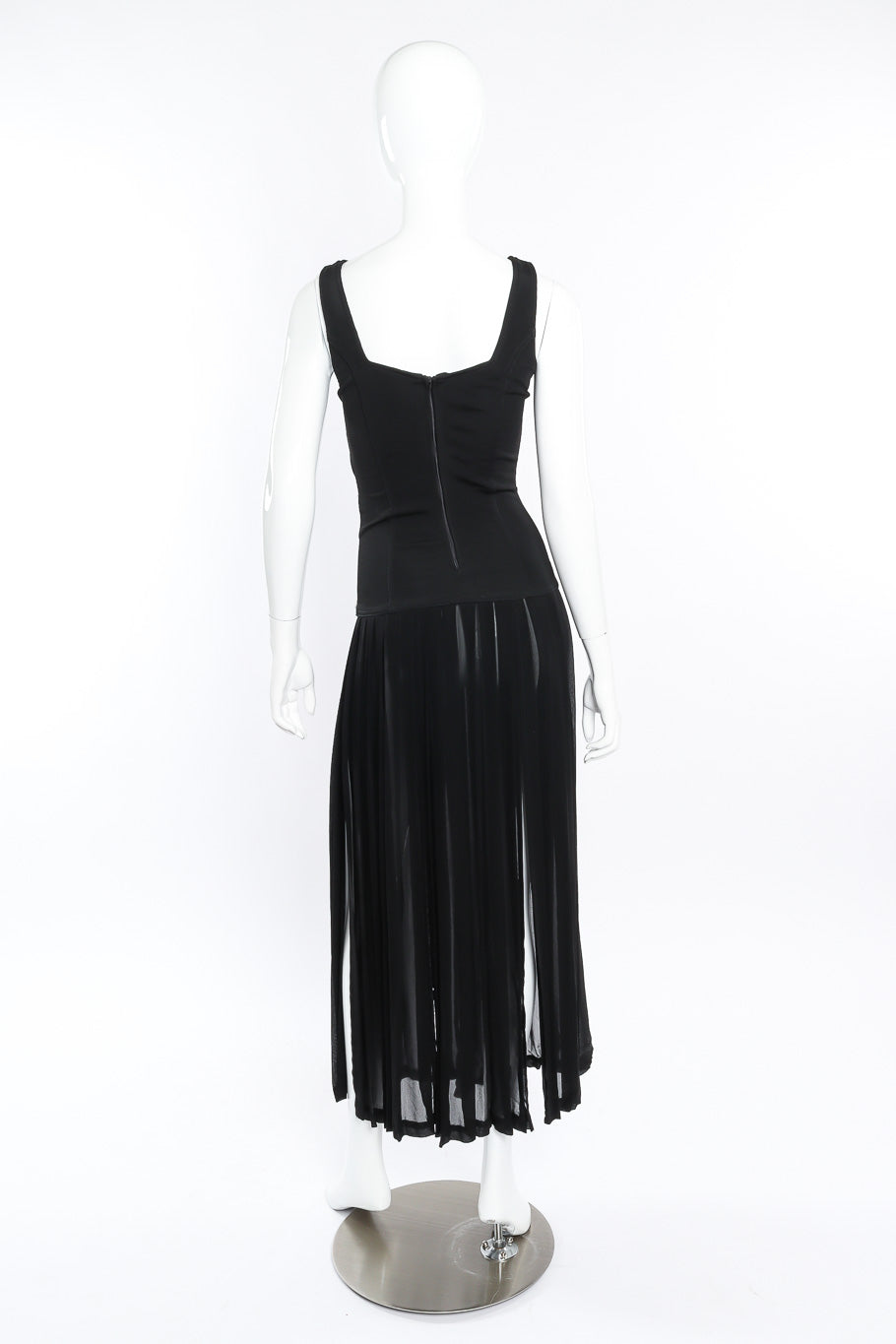 Vintage John Murrough Studded Maxi Dress back view on mannequin @Recessla