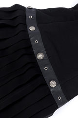 Vintage John Murrough Studded Maxi Dress leather trim closeup @Recessla 