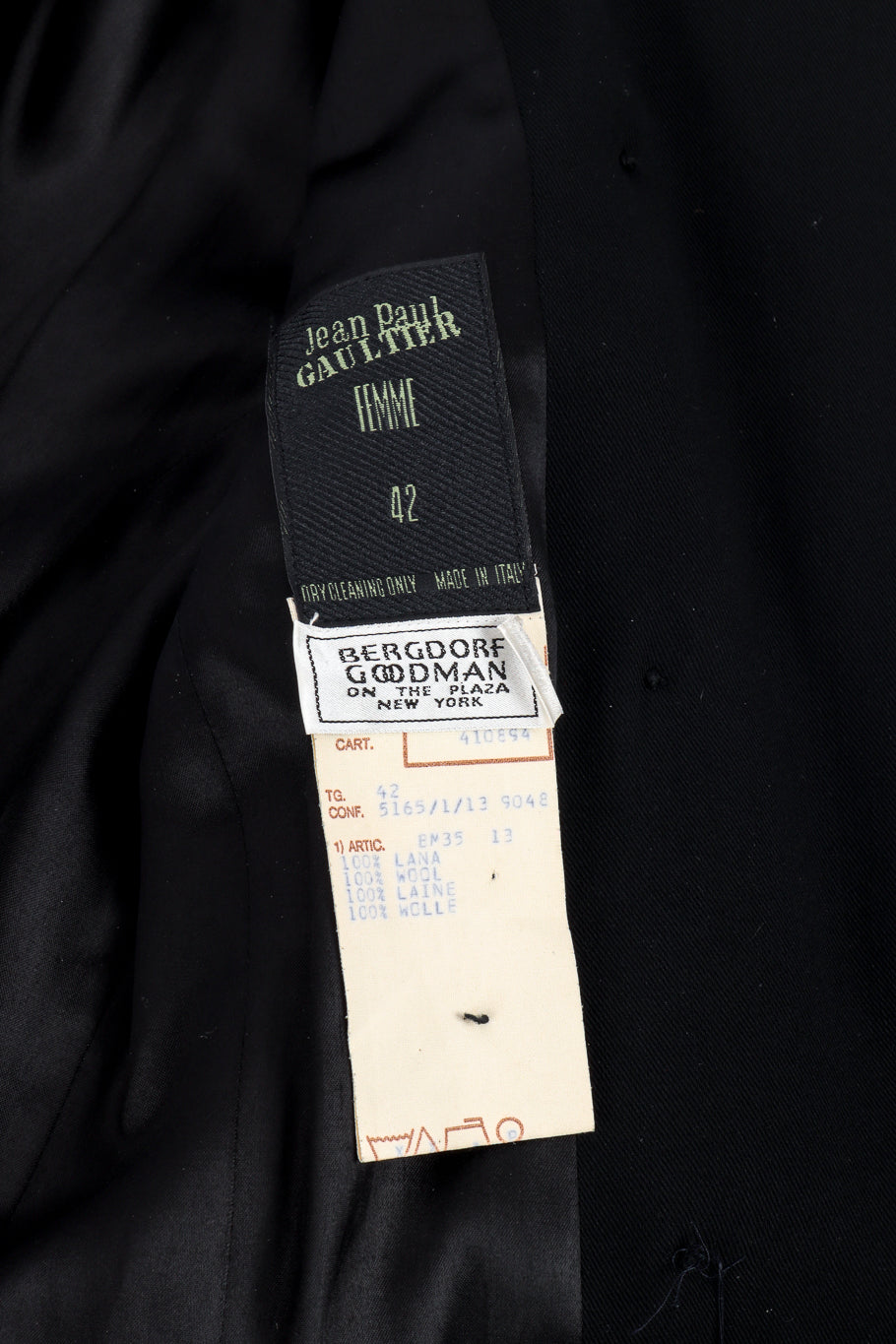 Vintage Jean Paul Gaultier Femme Car Wash Fringe Jacket signature label @recessla