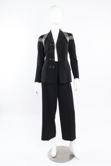 Stitched blazer and pants by Jean Paul Gaultier on mannequin open jacket @recessla