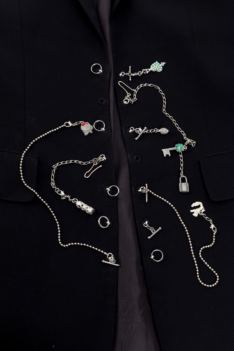 Jean Paul Gaultier Femme Piercing & Chain Blazer chain charms closeup @recessla