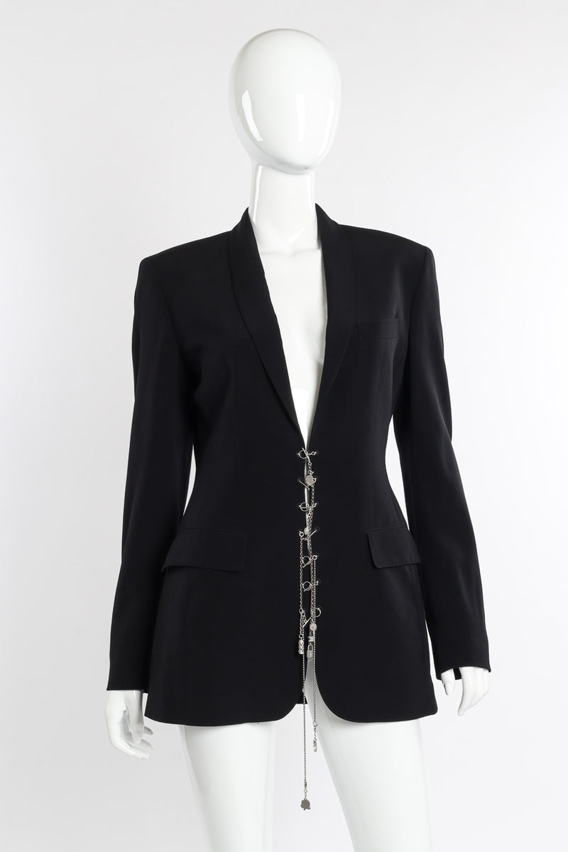 Jean Paul Gaultier Femme Piercing & Chain Blazer front on mannequin @recessla