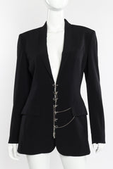 Jean Paul Gaultier Femme Piercing & Chain Blazer front on mannequin closeup @recessla